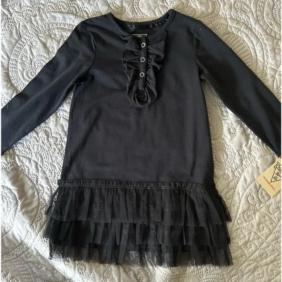 Oshkosh B'gosh Dresses | Nwt Oshkosh 3t Black Henley Style Dress With Neck Ruffle And 3 Tulle Tiers. | Color: Black | Size: 3tg | Pm-12782068's Closet Oshkosh B'gosh Dresses | Nwt Oshkosh 3t Black Henley Style Dress With Neck Ruffle And 3 Tulle Tiers. | Color: Black | Size: 3tg | Pm-12782068's Closet
